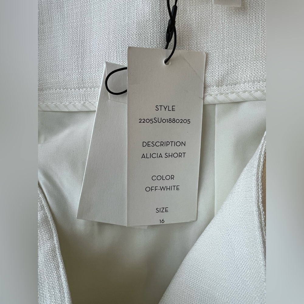 Veronica Beard Alicia High Rise Pleated Shorts In Off White Size 16 New - Picture 8 of 10